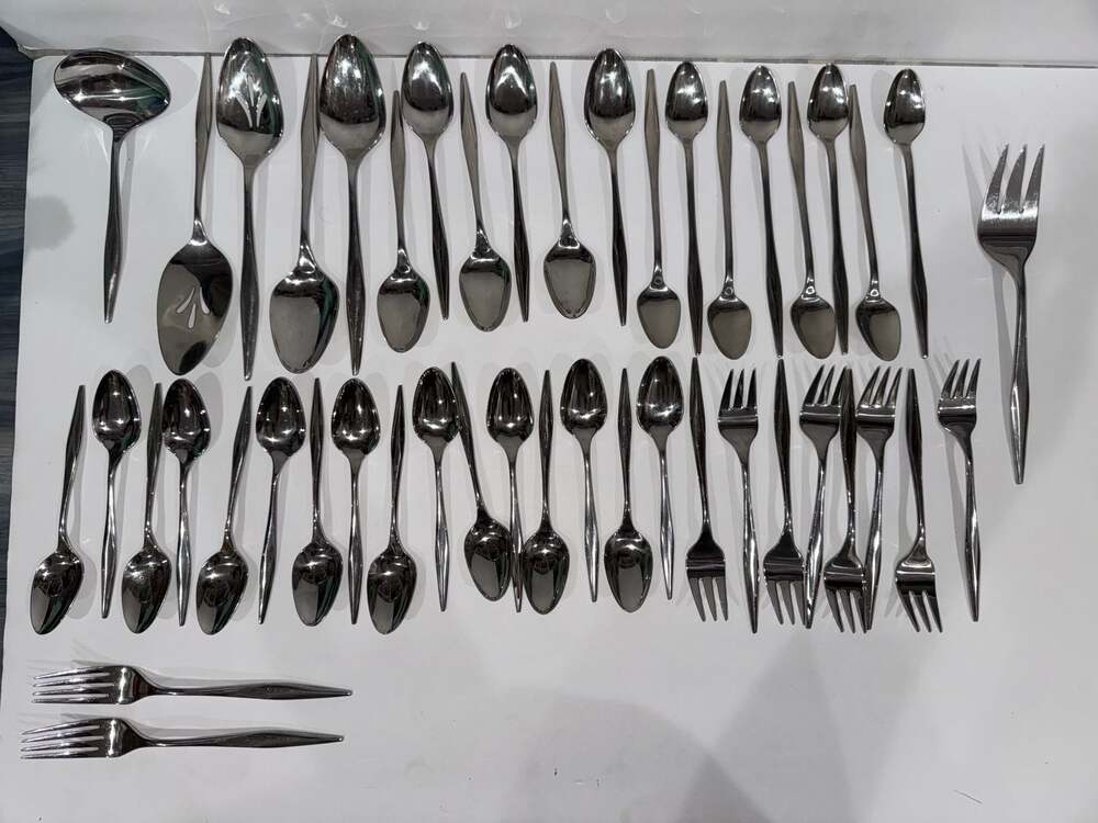 1847 Rogers Bros Stainless Steel Flatware 47 pieces with Serving Pieces